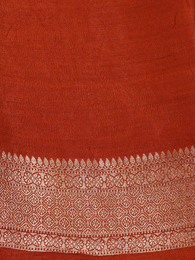 Chaitali Rust Tussar Georgette Saree