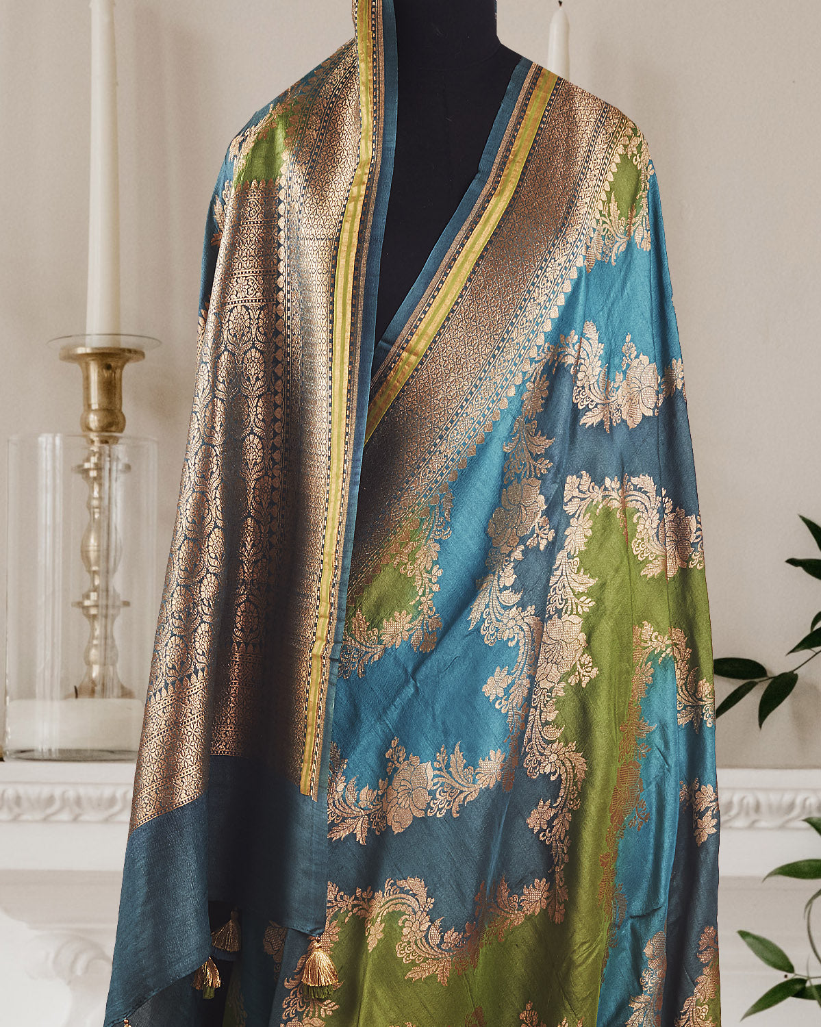 Nartakpriya Blue Rangkaat Tussar Georgette Saree