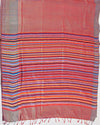 Iridescent Ripples Peach Gamchha Saree
