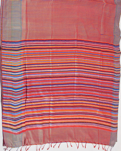 Iridescent Ripples Peach Gamchha Saree