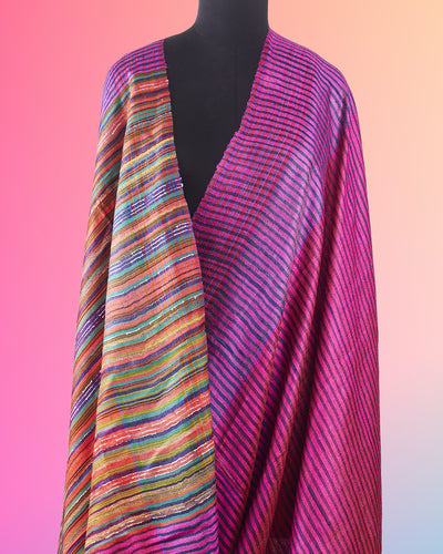 Stirring Canvas Magenta Purple Gamchha Saree