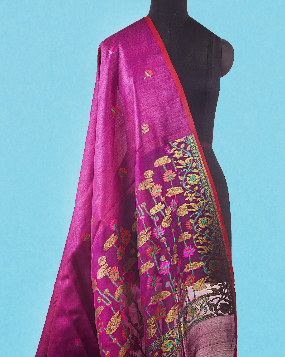 Rabhya Purple Tussar Silk Jamdaani Saree