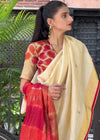 Mohini Red Shibori Tussar Saree