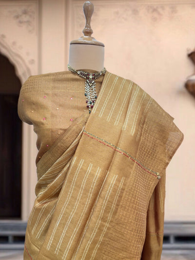 Pedana Gold Kalamkari Tussar Saree