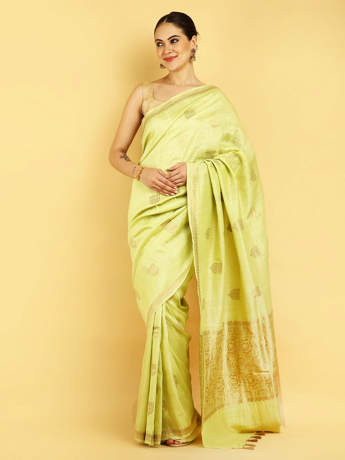 Janaki Green Matka Georgette Saree