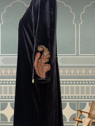 Black Velvet Kashmiri Kurta