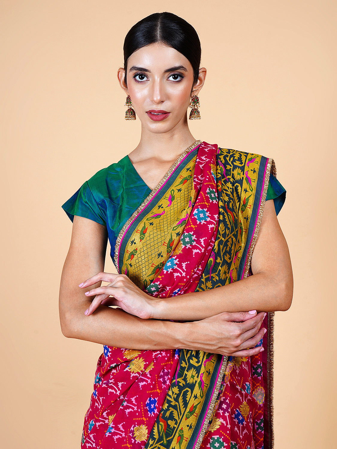 Birds Of Paradise Pink Georgette Saree