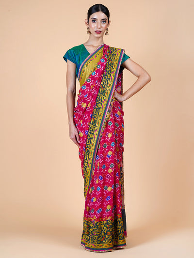 Birds Of Paradise Pink Georgette Saree