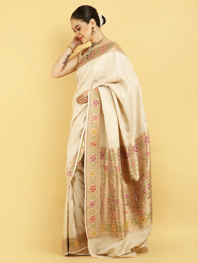 Kaiser Bagh Paithani Tussar Georgette Saree