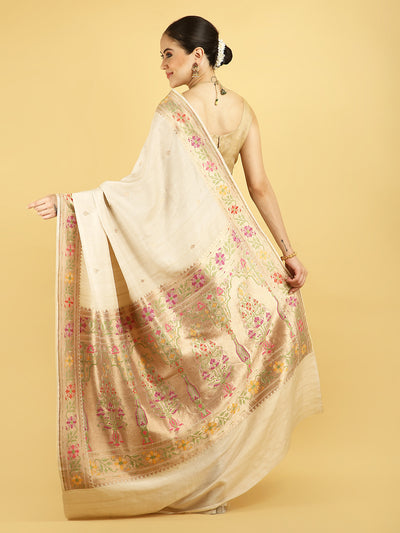 Kaiser Bagh Paithani Tussar Georgette Saree
