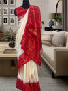 Gaurangi White & Red Silk Saree