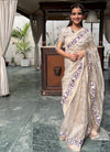 Navroz Silver Banarasi Tissue Saree