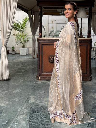 Navroz Silver Banarasi Tissue Saree