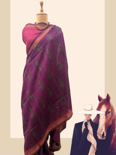 Kashish Wine Moonga Cotton Saree