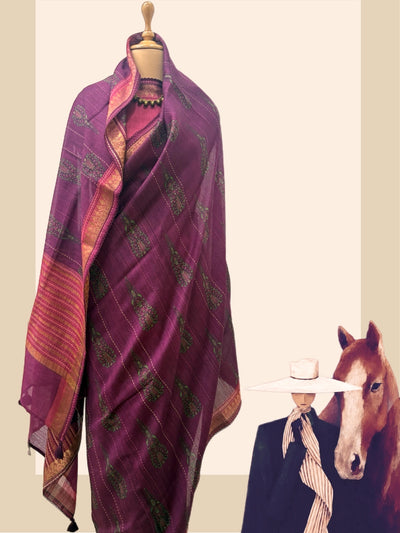 Kashish Wine Moonga Cotton Saree