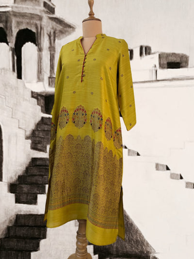 Yellow Floral Matka Georgette Kurta