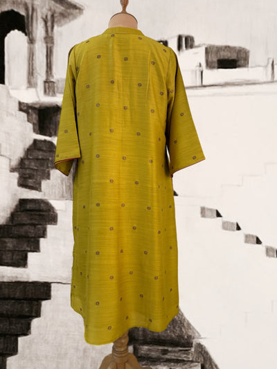 Yellow Floral Matka Georgette Kurta