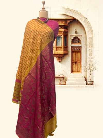 Phalguni Yellow Moonga Cotton Saree
