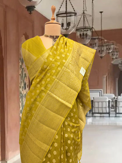 Ishani Yellow Cotton Saree