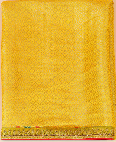 Nova Yellow Moonga Georgette Saree