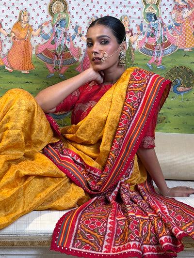 Rasika Yellow Moonga Saree