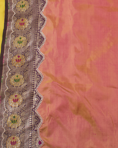 Nalgonda Yellow & Purple Patola Silk Saree