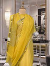 Ardour Yellow Swarovski Chiffon Saree
