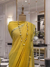 Ardour Yellow Swarovski Chiffon Saree