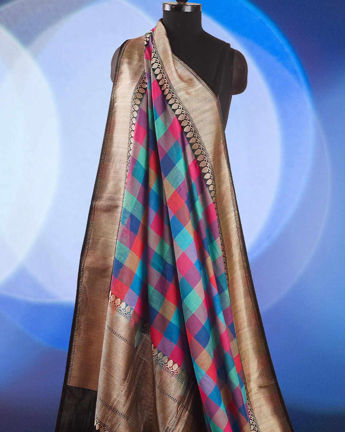 Off the beaten track Checks Jamdani Cotton Saree