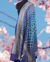 Jhalawar Blue & Firozi Bandhani khaddi georgette Saree