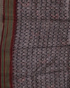 Grey Floral Flourish printed Pune Silk Sari
