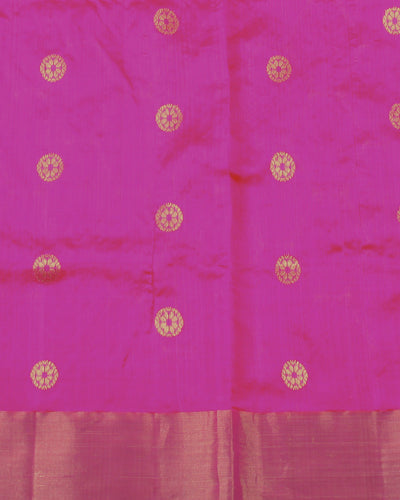 Wild Orchid Pink Chinya Silk Sari