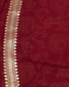 Sham-e-Avadh Maroon Khaddi Georgette Sari