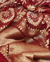 Sham-e-Avadh Maroon Khaddi Georgette Sari