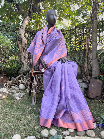 Mauve Linen Silk Saree