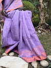 Mauve Linen Silk Saree