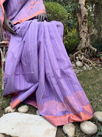 Mauve Linen Silk Saree