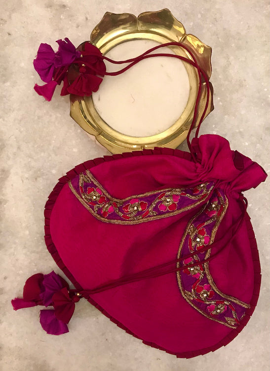 Padmini Zardozi Oval Potli