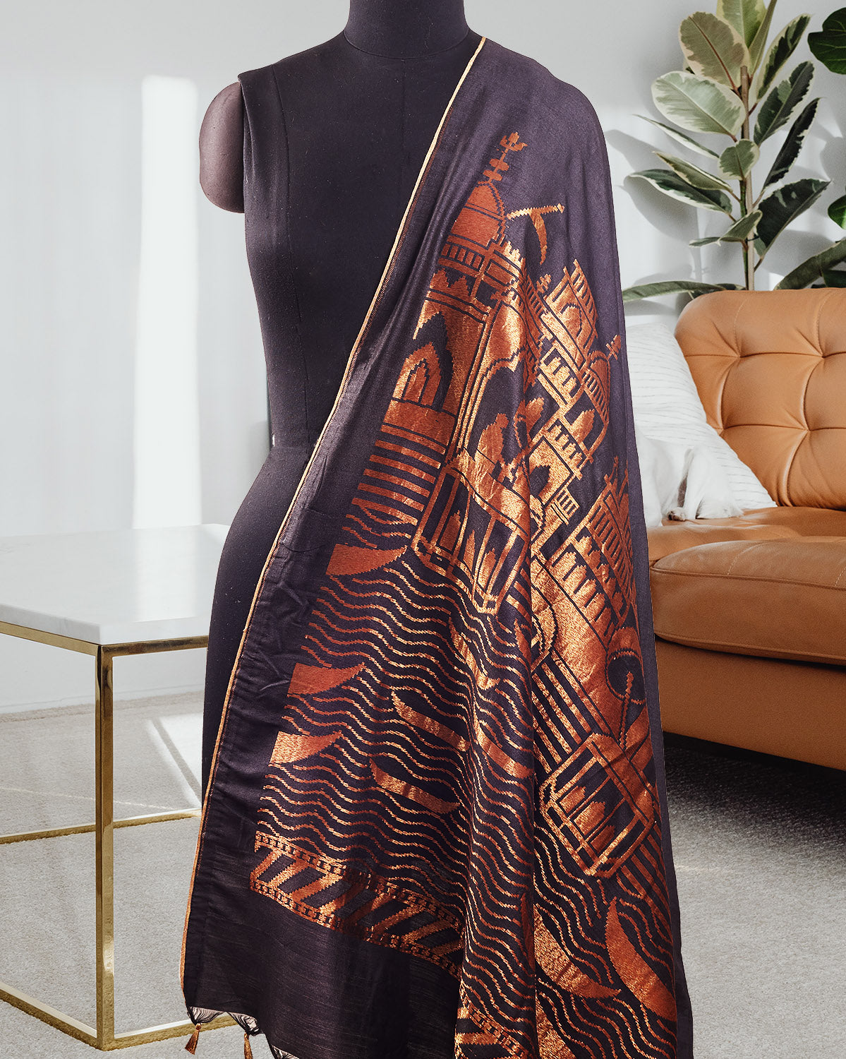 Dashashwamedh Ghat black Matka Georgette Saree