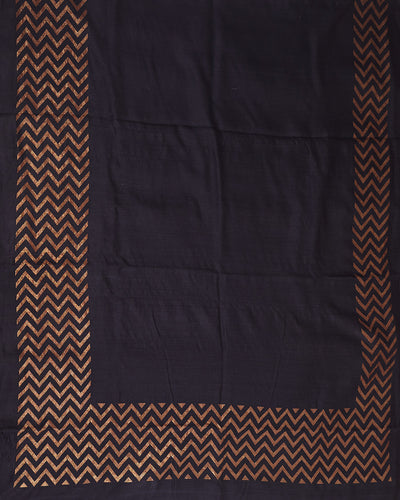 Noir Black Matka Georgette Border Saree