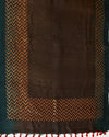 Juniper Green Matka Georgette Border Saree