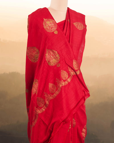 Kalyan Red Boota Matka Georgette Saree