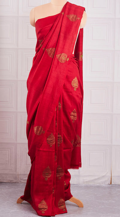 Kalyan Red Boota Matka Georgette Saree
