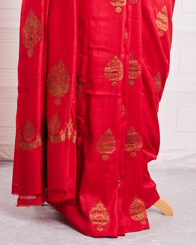 Kalyan Red Boota Matka Georgette Saree