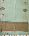 Pistachio Green Matka Georgette Border Saree