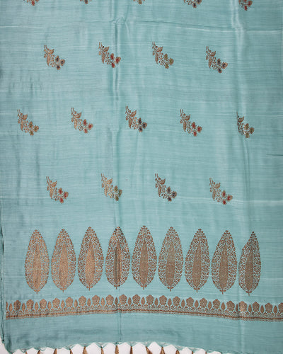 Jashn-e-Bahar Sea Green Matka Georgette Saree