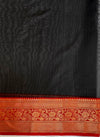 Ahilya Black & Red Cotton Chanderi Saree
