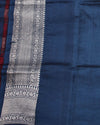 Red & Blue Chinya Silk Sari