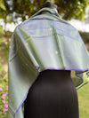 Bellflower Peacock Blue Crepe Silk Dupatta