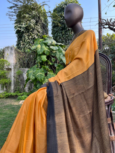 Raahgiri Mustard Yellow Eri Silk Saree